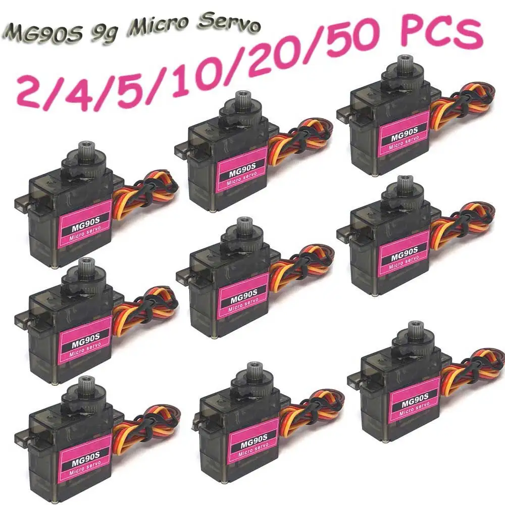 2-50개 MG90S 9g 마이크로 서보 - 메탈 기어, 180°/360°, RC 헬리콥터·비행기·보트·자동차·Trex 450·RC 로봇팔용 업그레이드 부품