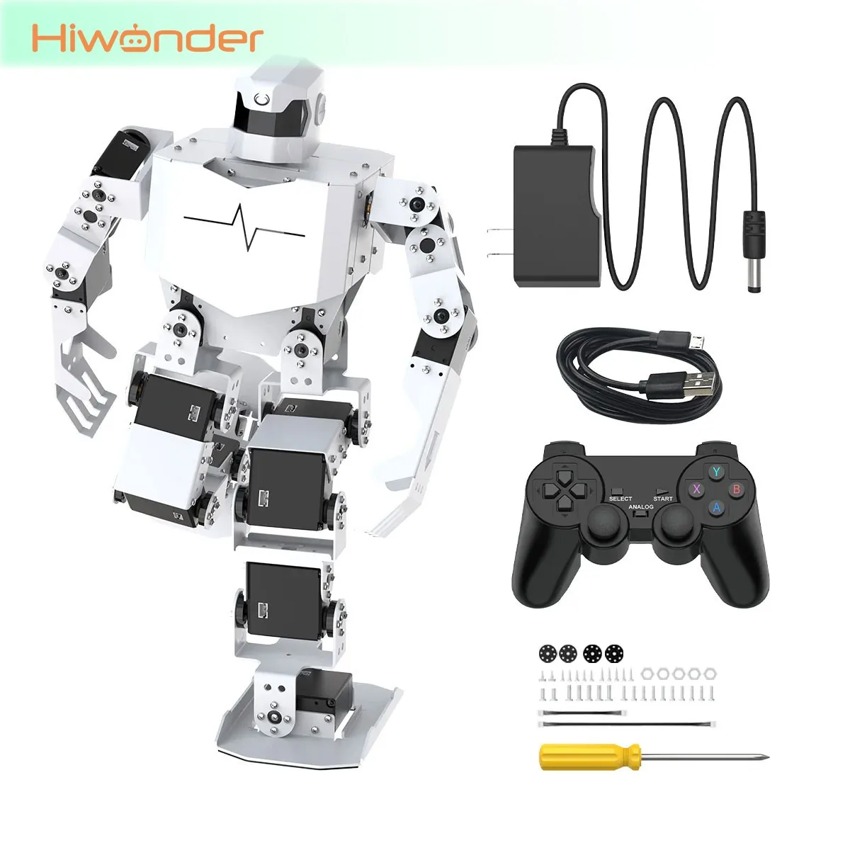 Hiwonder H5S 16 자유도 휴머노이드 로봇 - 노래·댄스, 교육용 프로그래밍 가능 바이오닉 로봇 조립품