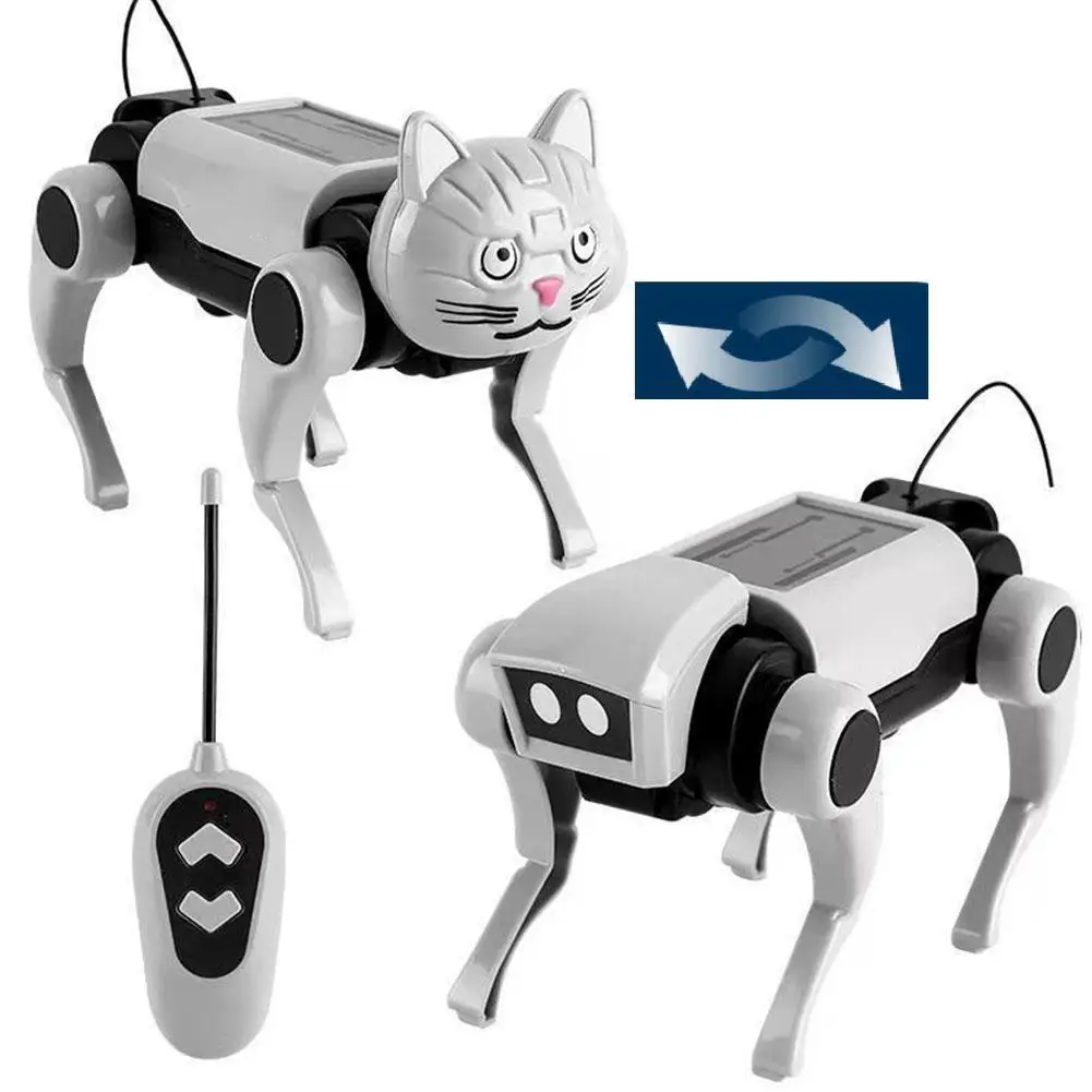 원격 제어 로봇 토이 - 메커니컬 개·고양이 조립 키트 2-in-1, DIY 조립 교육용 토이, 남자아이·여자아이 어린이용