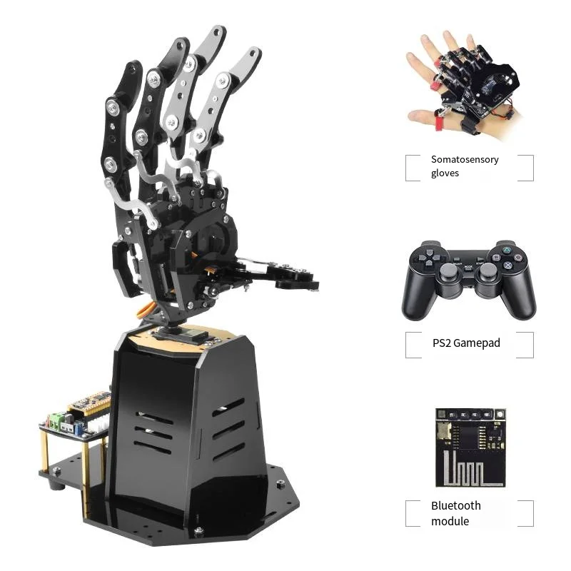 STEM 키트 바이오닉 로봇 손바닥 핸드 매니퓰레이터 - 아두이노 STM32 프로그래밍 가능 로봇, 오픈소스 5손가락 교육 키트, PS2 포함