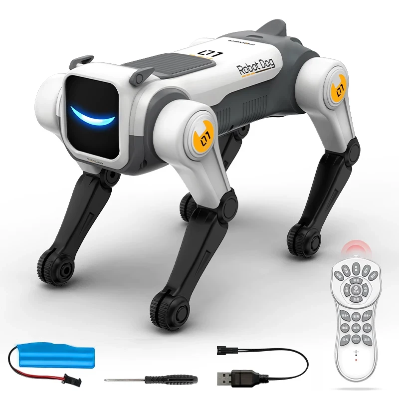 RC 메커니컬 도그 인텔리전트 AI RC 로봇 강아지 - 음성 명령 프로그래밍 가능, 노래·댄스, 전자 스턴트, 바이오닉 스마트 로봇 강아지