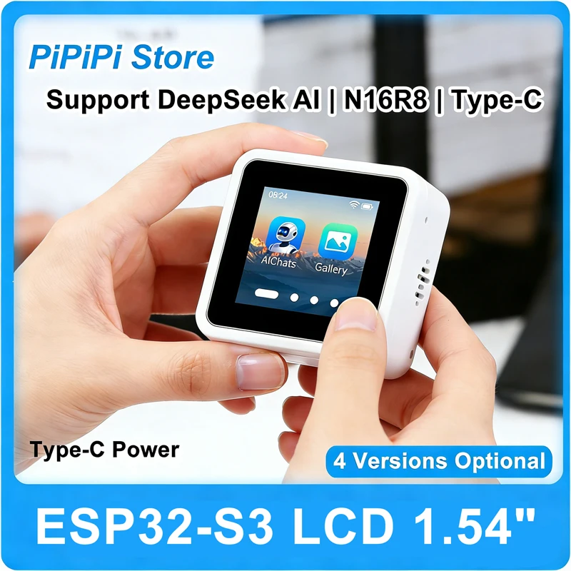ESP32-S3 1.54인치 IPS LCD 개발 보드 - N16R8 Type-C Wi-Fi 블루투스, DeepSeek AI 음성 인터랙션, DIY 메이커 키트, 터치 옵션