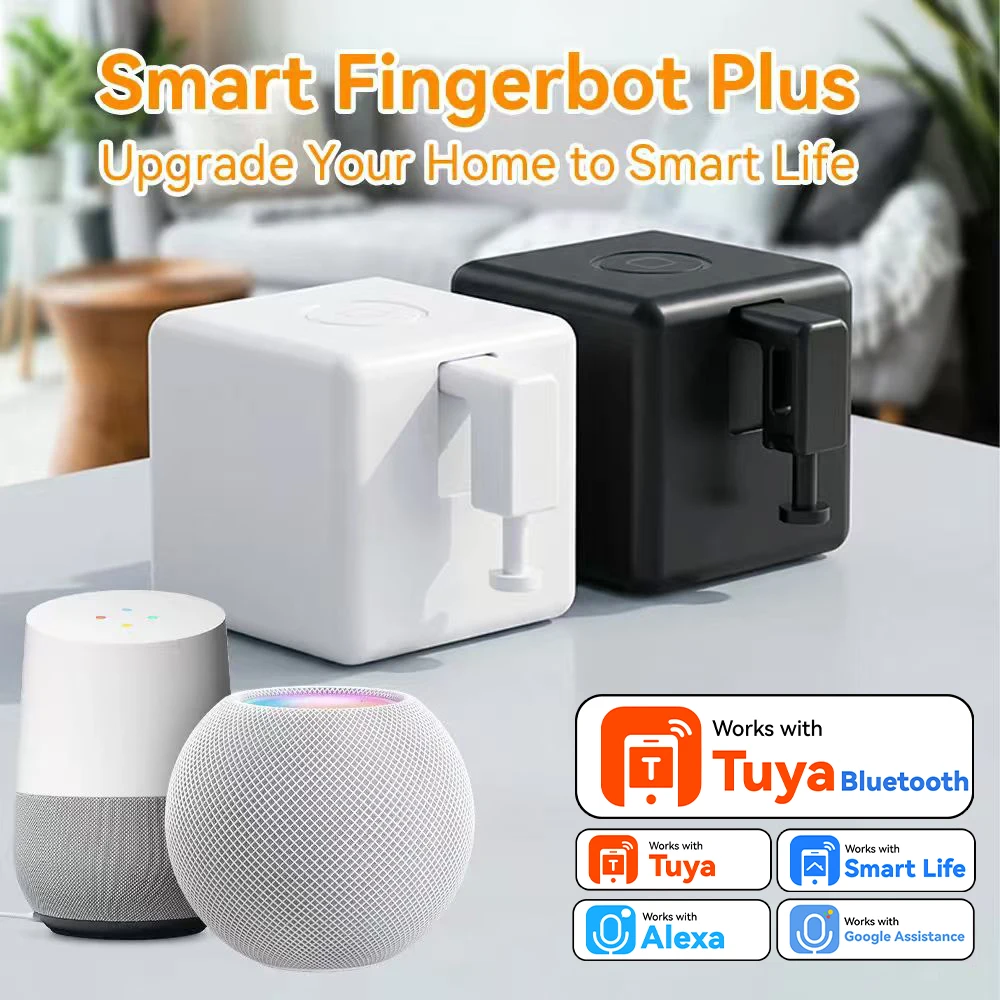 Tuya Fingerbot Plus 블루투스 스마트 버튼 푸셔 로봇 - 커피 머신·PC·가전용, Alexa·Google 음성 제어, Smart Life 타이머