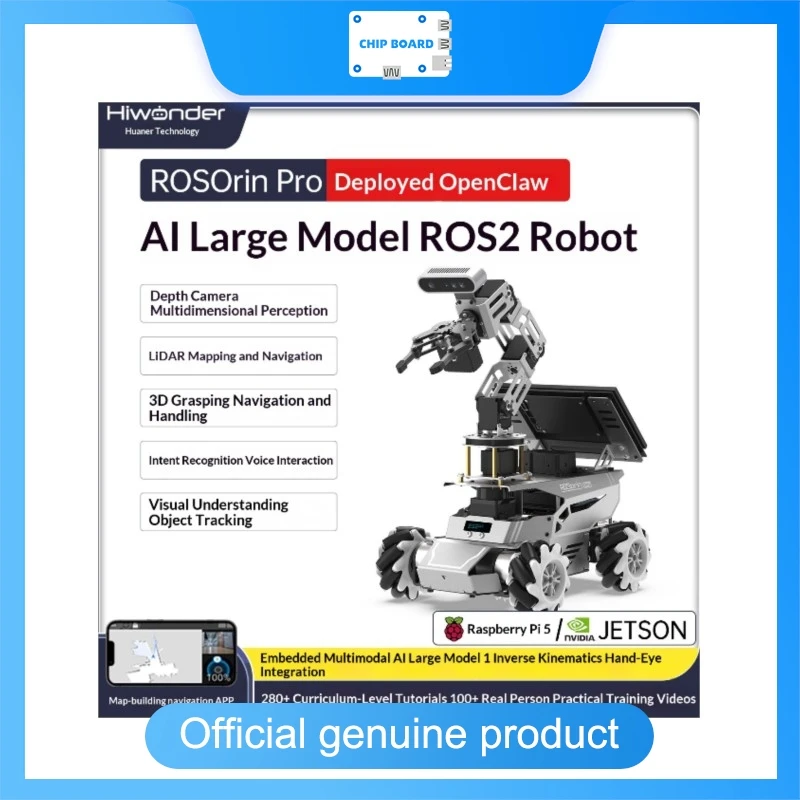 Hiwonder ROSOrin Pro 스마트 로봇 카 - ROS2 비전 내비게이션, OpenClaw 매니퓰레이터, AI 대형 모델 운송 로보틱스 플랫폼
